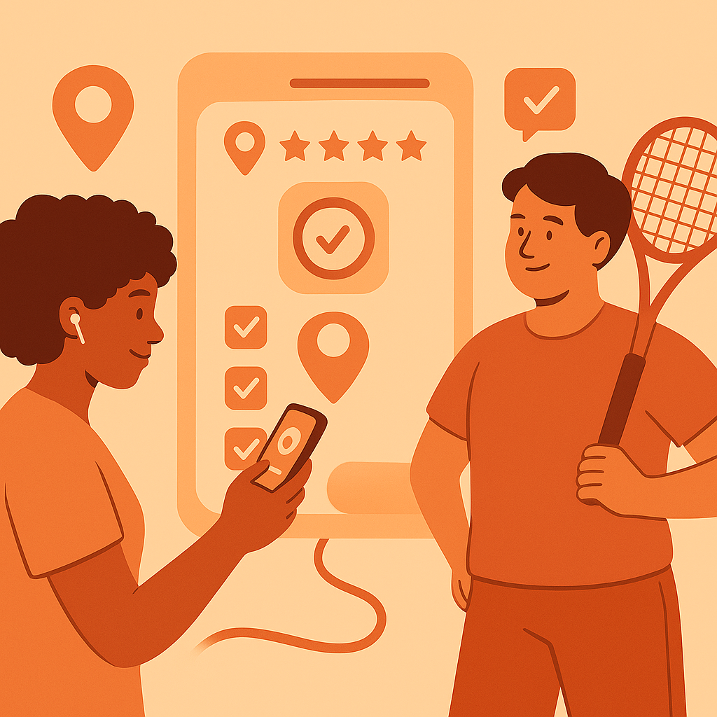 Usuário descobrindo novos lugares esportivos no Ativa